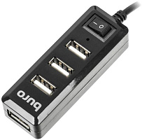BURO Разветвитель USB 2.0 BU-HUB4-0.5L-U2.0 4порт. черный
