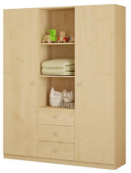 POLINI Шкаф трехсекционный Polini kids Simple, натуральный (3кор) Шкаф
