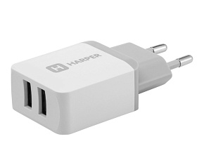 HARPER WCH-8220 СЗУ 2хUSB 2.4A QUICK CHARGE белый Зарядное устройство