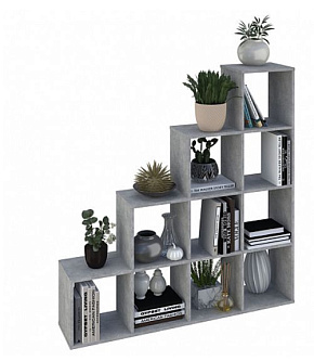 POLINI Стеллаж Polini Home Smart Каскадный 10 секций, бетон (1кор) Стеллаж