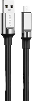 AKSBERRY (6900291860014) X159 Silicone USB-A - MicroUSB, черный Кабель