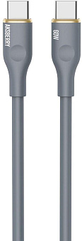 AKSBERRY (6900295530012) X162 Liquid silicone Type-C -Type-C, серый Кабель