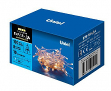 UNIEL (UL-00007200) ULD-S1000-100/DTA WARM WHITE IP20 Гирлянда светодиодная, 10м. 100 светодиодов. Теплый белый свет Гирлянда