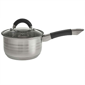 WEBBER BE-441/2 Ковш 2,1л со стекл.крышкой, 16*9,5 см, нерж.сталь, капсул. индукци. Дно Ковш