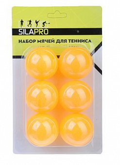 SILAPRO Набор мячей для тенниса 6шт, целлулоид 132-005