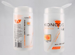 KONOOS (05561) KBF-100 Салфетки для ЖК-экранов в банке, 100 шт. (12) Салфетки чистящие
