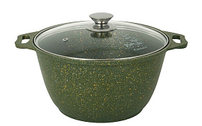 KUKMARA к41tsml а/пр литая 4,0л стекл/кр Trendy style malachite Кастрюля