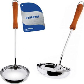 MULTIDOM Половник хром дерев. ручка AN50-31