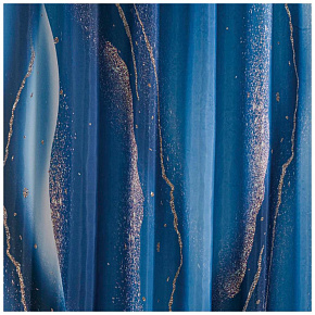 САНАКС 01-92 Штора с рисунком, синие разводы, в ванную комнату, без колец - полиэстэр, 180 х 180 см Штора для ванной