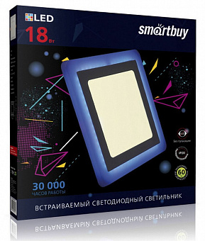 SMARTBUY (SBLSq-DLB-18-3K-B) 18w/3000K+B Светильник