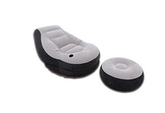 INTEX Кресло надувное 102х137х79см "Ultra Lounge" с пуфиком 64х28см, макс.вес 100кг, 68564 359-404 Надувные кресла, подушки