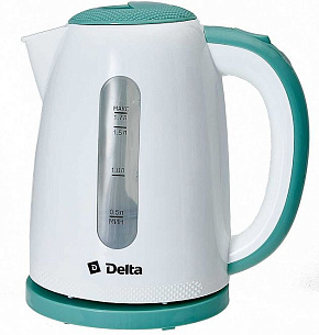 DELTA DL-1106 white/mint (1,7л. пластик) Чайник