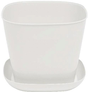 VIOLET квадратное 9,8л. с поддоном (белый) 389806 Кашпо VIOLET квадратное 9,8л. с поддоном (белый) 389806