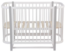 POLINI Кроватка детская Polini kids Simple 350, белый-серый (1кор) Кроватка