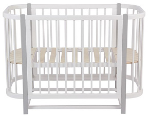 POLINI Кроватка детская Polini kids Simple 350, белый-серый (1кор) Кроватка
