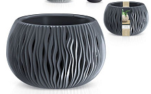 PROSPERPLAST Кашпо SANDY BOWL DSK370-405U серый 2пр 9л Кашпо PROSPERPLAST Кашпо SANDY BOWL DSK370-405U серый 2пр 9л