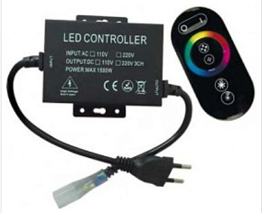 ECOLA RFB615KSB LED STRIP 220V RGB RF CONTROLLER (IP20) 1500W 6,6A для ленты 220V 16X8 IP68 с кольцевым сенсорным черным радиопультом аксессуары для с