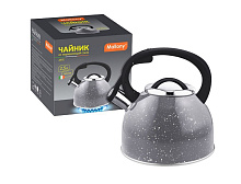 MALLONY Чайник 2.5 л из нерж стали со свистком "Arte" (серый с белыми точками) (005171) Чайник