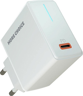 MORE CHOICE (4610196408632) NC60 СЗУ 1USB-C 3.0A PD 20W быстрая зарядка White СЗУ