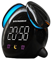 SOUNDMAX SM-7011(чёрный) Часы-будильник