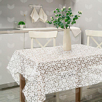 РЫЖИЙ КОТ Скатерть ПВХ Розы коллекция Ажур размер 110х132 см (106450)