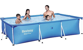 BESTWAY Бассейн каркасный прямоугольный 300х201х66 см, 3300л., 56404 бассейн BESTWAY Бассейн каркасный прямоугольный 300х201х66 см, 3300л., 56404