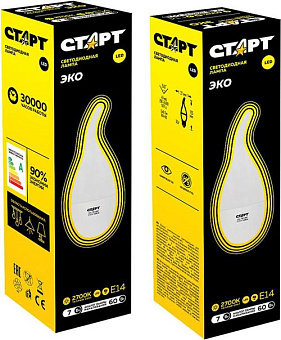 СТАРТ (17270) LEDFlameE14 7W 30 WS 10/101 черный Лампа светодиодная