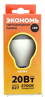 СТАРТ (17285) LEDGLSE27 20W30 WS Лампа светодиодная