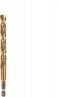 KRANZ (KR-91-5510) Сверло по металлу, 9мм, Р6М5, ТИТАН, шестигранный хвостовик (1 шт. в упаковке) DIN 338 Сверло