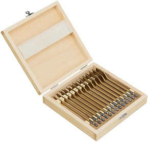 MATRIX Набор сверл перовых по дереву, 6-8-10-12-13-14-16-18-19-20-22-24-25 мм, 13 шт., дерев. кейс//