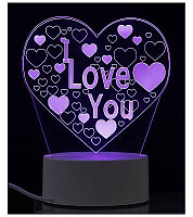 ENERGY Светильник декоративный EN-NL 23 3D сердце с надписью I LOVE YOU (106254) Светильники ночники