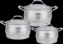 ALBERG AL-2014 (набор: 1,9л, 2,6л, 3,7л) Набор кастрюль