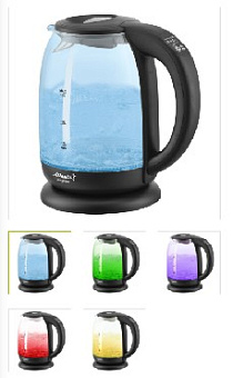 ATLANTA ATH-2532 (1,7л. стекло) черный Чайник