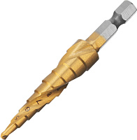 MATRIX Сверло ступенчатое 4-5-6-7-8-9-10-11-12 мм, HSS, спиральный профиль, шестигранный хвостовик 72353