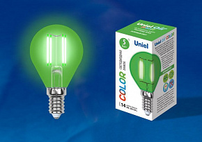 UNIEL (UL-00002987) LED-G45-5W/GREEN/E14 GLA02GR