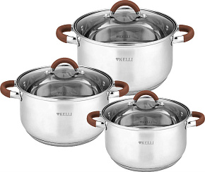 KELLI KL-4236 6 предметов коричневый Набор кастрюль