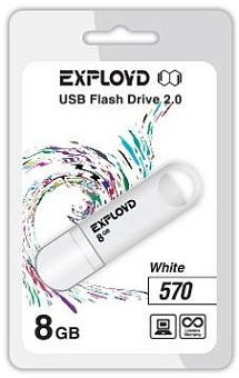 EXPLOYD 8GB 570 белый [EX-8GB-570-White] USB флэш-накопитель