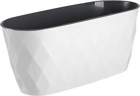 HOMVER Laurel 354х152х150мм, 5л с дренажной вставкой (белый) 221611129/01 Горшок цветочный HOMVER Laurel 354х152х150мм, 5л с дренажной вставкой (белый