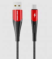 MORE CHOICE (4627151198156) K41SaNew USB (m)-Type-C (m) 1.0м черный/красный Кабель