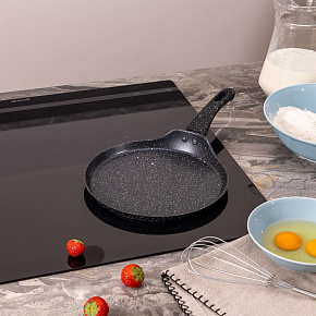 AGNESS 932-522 BLACK MARBLE блинная с а/приг.покрытием 22Х2см индукция Сковорода