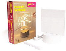 FUNRAY "BRIGHT WORDS",наст.,акр.ст.,шнур USB,цвет:тепл.бел.,5LED,140*95*160мм,4,5В Гирлянда