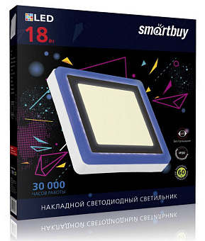 SMARTBUY (SBLSq1-DLB-18-3K-B) 18w/3000K+B Светильник