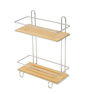 РЫЖИЙ КОТ Полка двухъярусная BAMBOO-03, 26*11,5*34 см (101245) Полка двухъярусная
