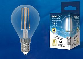 UNIEL (UL-00005192) LED-G45-9W/4000K/E14/CL/DIM GLA01TR Лампочки светодиодные