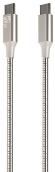 AKSBERRY (6900288580017) X161 Spring USB C - USB C, support 20V/5A, 100W, 1м в металлической оплетке, серебристый Дата-кабель USB C - USB C