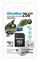 OLTRAMAX MicroSDXC 256GB Class 10 (U3) V30 Recorder + адаптер (SD 95 MB/s) [OM256GCSDXC10-U3-V30} Карта памяти