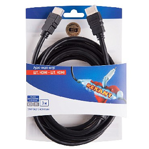 REXANT (06-3102) ШНУР HDMI-HDMI , 3 М, GOLD С ФЕРРИТАМИ Кабель HDMI