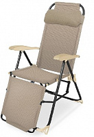 NIKA Кресло-шезлонг с подножкой складное песочный (сетка) К3/ПС Кресло-шезлонг