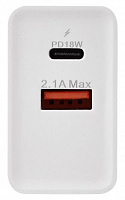 REXANT (16-0278) Сетевое зарядное устройство для iPhone/iPad REXANT Type-C + USB 3.0 с Quick charge, белое