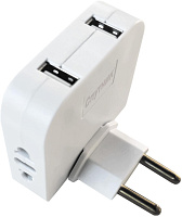 СПУТНИК SRP204USB 10А 2 гнезда-розетки + 2 USB Разветвитеь